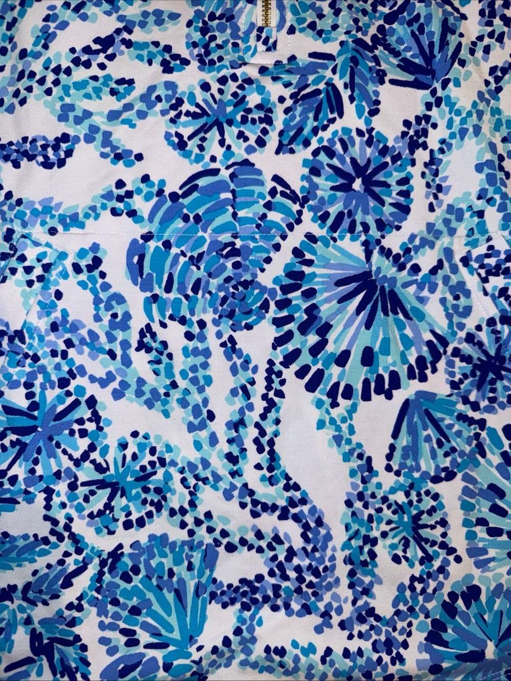 Lilly Pulitzer UPF Skipper Popover Turquoise Oasis Shell Me You Love Me - Picture 2 of 4